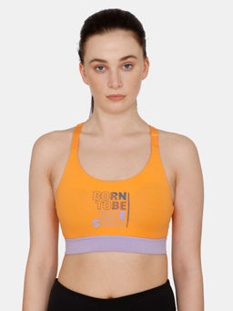 Zivame - Zelocity Nouveau Stretch Sports Bra Muskmelon - Orange