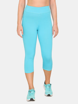 Zivame - Zelocity High Rise Nouveau Soft Capri - Scuba Blue