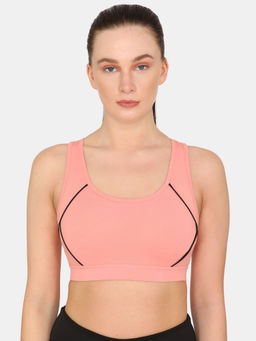 Zivame - Zelocity Sports Bra With Removable Padding - Salmon Rose
