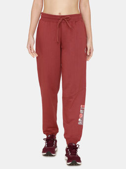 Zivame - Zelocity Relaxed Fit Mid Rise Joggers - Wild Ginger Brown