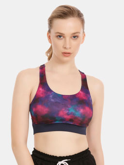 Zivame - Zelocity Color Block Medium Impact Sports Bra - Multi-Color