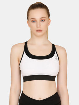Zivame - Zelocity Medium Impact Sports Bra With Removable Padding - White