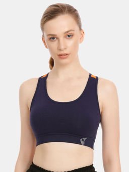 Zivame - Zelocity Color Block Low Impact Sports Bra - Navy