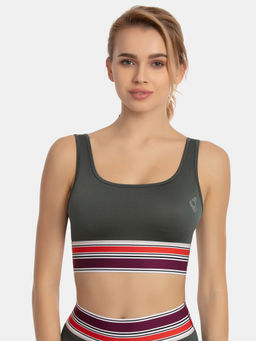 Zivame - Zelocity Color Block Medium Impact Sports Bra - Grey