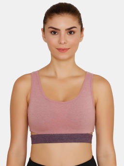 Zivame - Zelocity Medium Impact Sports Bra With Removable Padding - Pink