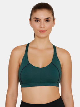 Zivame - Zelocity Medium Impact Sports Bra With Removable Padding - Green