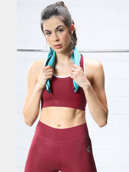 Zivame - Zelocity Sports Bra - Maroon