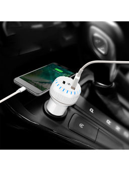 Zebronics - Zeb-CC5236Q Car Charger with 36W Rapid Charge, Dual Output (USB/Type C) (White)