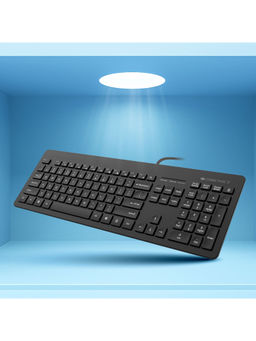Zebronics - ZEB-K4000M USB Wired Keyboard with 107 Keys Silent Operation Chiclet Keypad Multimedia Key