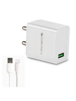 Zebronics - Zeb- MA5311Q USB Charger Adapter C Type, Rapid charge for mobile and tablet (White)