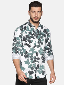 SHOWOFF - Cotton Multi-Color Floral Printed Slim Fit Shirt