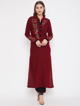 ZIGO - Red Stripes Kurta With Palazzo (Set of 2)