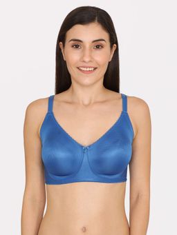 Zivame - True Curv Single Layered Non Wired 3/4th Coverage Super Support Bra - Classic Blue
