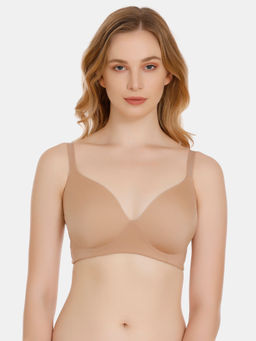 Zivame - Glitter Straps Radiance Smooth Padded T-Shirt Bra - Nude