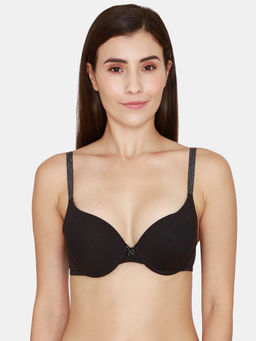 Zivame - Glitter Straps Push Up Wired Medium Coverage Bra - Black