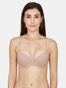 Zivame - Glitter Straps Push-up Wired Medium Coverage Bra - Roebuck Nude