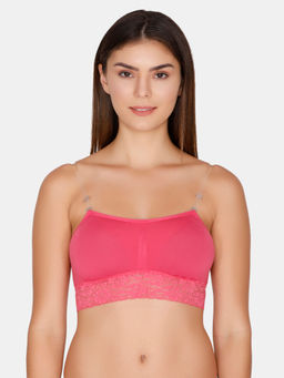 Zivame - Double Layered Wirefree Bralette With Removable Cookie - Pink