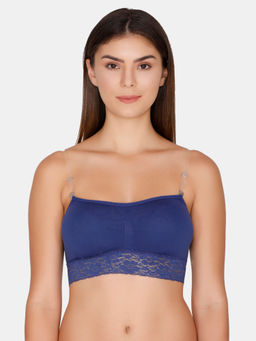 Zivame - Double Layered Wirefree Bralette With Removable Cookie - Navy