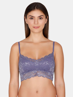 Zivame - Rosaline Padded Wirefree Lace Bralette - Purple
