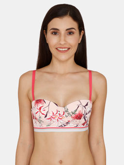 Zivame - Tree Of Life Padded High Wired 3/4th Coverage Strapless Bra - Rose Quartz