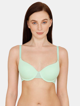 Zivame - Beautiful Basics Padded Regular Wired Medium Coverage T-Shirt Bra - Green Ash