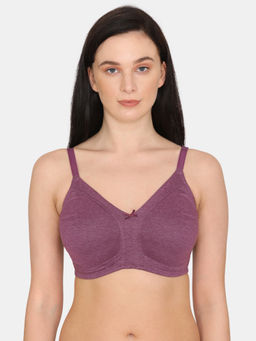 Zivame - Beautiful Basics Double Layered Non Wired Full Coverage Supper Support Bra - Purple