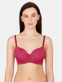 Zivame - Mid Fashion Padded Wired 3/4th Coverage T-shirt Bra Raspberry Radiance - Purple