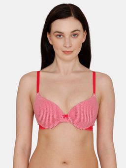 Zivame - Wonder Stripe Wired 3/4th Coverage Push-up Bra -raspberry