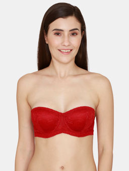 Zivame - Love Stories Padded Wired 3/4Th Coverage Strapless Bra - Chilli Pepper