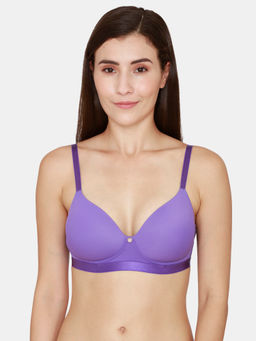 Zivame - After Sunset Padded Non Wired 3/4Th Coverage T-Shirt Bra - Purple Corallites