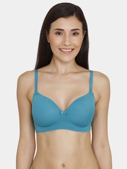 Zivame - Padded Non Wired 3/4th Coverage T-Shirt Bra - Biscay Bay