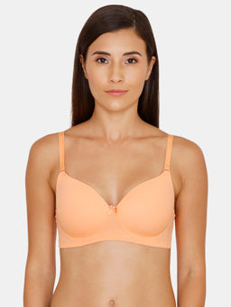 Zivame - Padded Non Wired 3/4th Coverage T-Shirt Bra - Orange