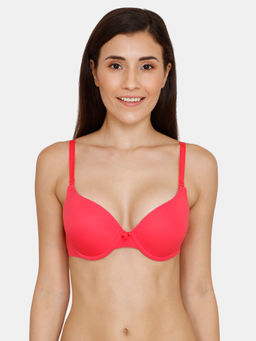 Zivame - Push Up Wired 3/4th Coverage T-Shirt Bra - Teaberry-Red