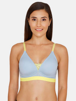 Zivame - Beautiful Basics Padded Non Wired 3/4th Coverage T-Shirt Bra - Blue