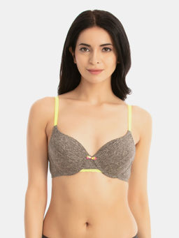 Zivame - Padded Wired Push Up Bra - Grey