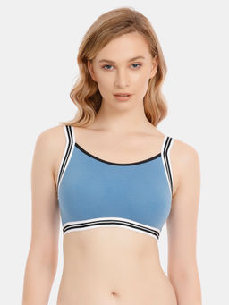 Zivame - Varsity Double Layered Wirefree Bralette - Blue