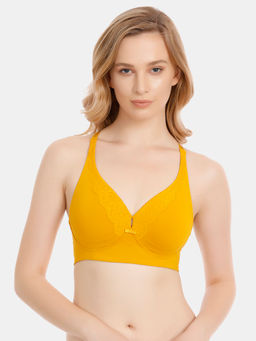 Zivame - Vintage Lace Double Layered Wirefree Bralette - Yellow