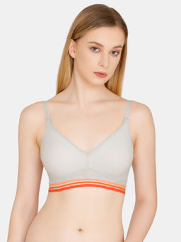 Zivame - Urban Leisure Lace Double Layered WireFree Bralette - Grey