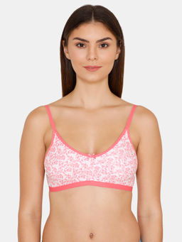 Zivame - Rosaline Single Layered Wirefree T- Shirt Bra - White N Print