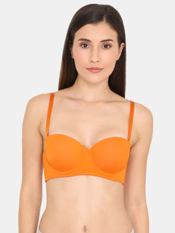 Zivame - Damask Padded Wired Strapless T-Shirt Bra - Autumn Maple