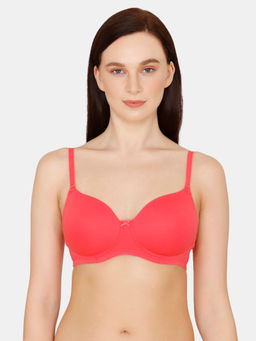 Zivame - Padded Non Wired 3/4th Coverage T-Shirt Bra - Pink