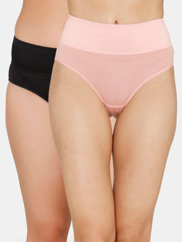 Zivame - Tummy Tucker Hipster High Rise Anti-Microbial Panty (Pack of 2) -Assorted