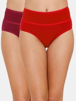 Zivame - (Pack of 2) Tummy Tucker Hipster High Rise Anti-Microbial Panty -Assorted