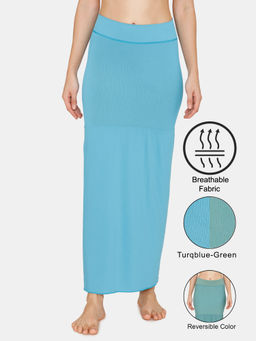 Zivame - All Day Flared Mermaid Reversible Saree Shapewear - Turq Blue Green