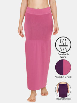 Zivame - All Day Flared Mermaid Reversible Saree Shapewear - Violet Dk Pink
