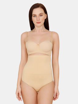 Zivame - Medium Control Highwaist 12 Hour Seamless Shaper Brief Roebuck - Nude