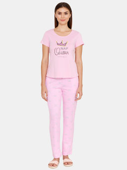Zivame - Lazy Days Top N Pyjama Set - Lavender