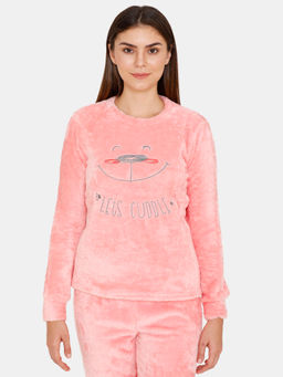 Zivame - Fluffy Fur Sleep Top - Pink