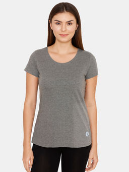 Zivame - Slumber Chic Knit Cotton Sleep Top - Grey