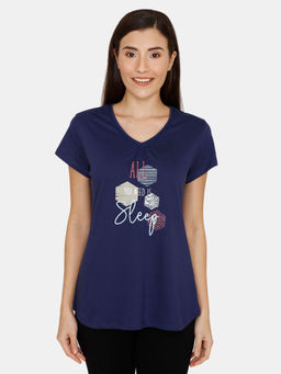 Zivame - In Rhythm Cotton Top - Blue